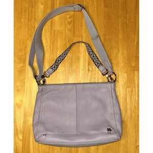 The Sak Lavender Premium Leather Crossbody Shoulder Bag Light Purple Convertible